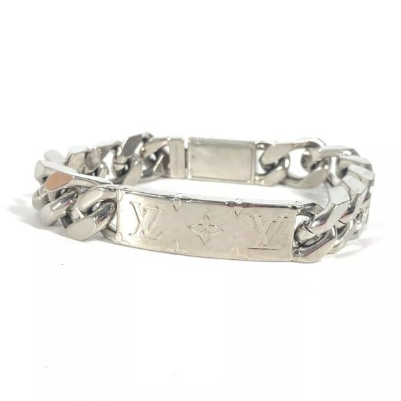 LOUIS VUITTON M62486 Chain Bracelet Monogram Accessories Bracelet Metal Silver - Picture 1 of 14